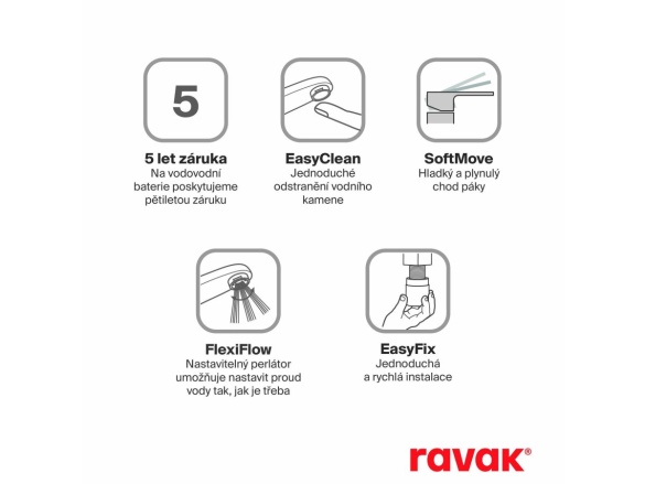 Ravak PU 016.20BL Umyvadlová stojánková baterie 269 mm s otočným ramínkem, bez výpusti, černá