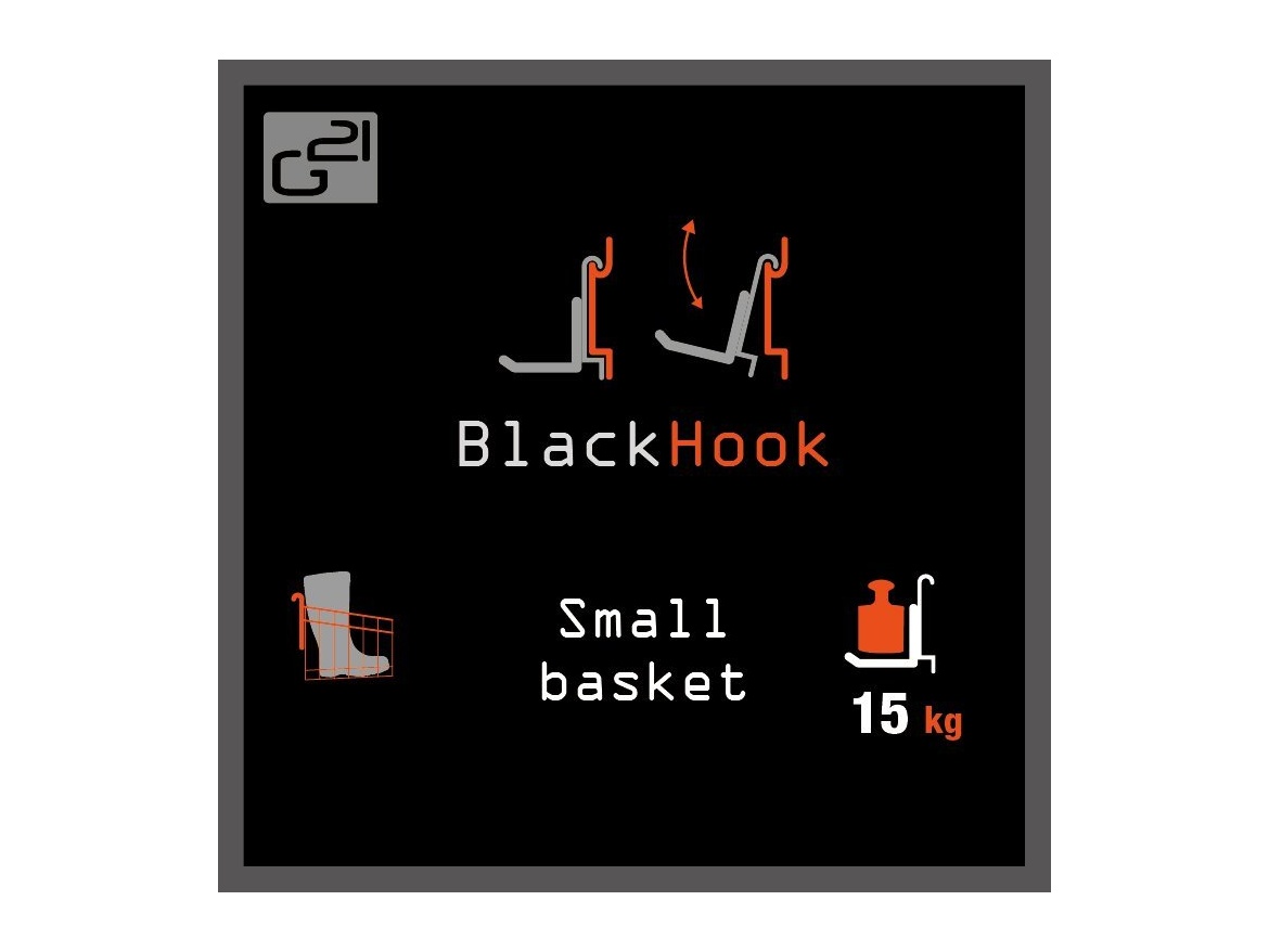 G21 Závěsný systém  BlackHook small basket 30 x 22 x 23 cm