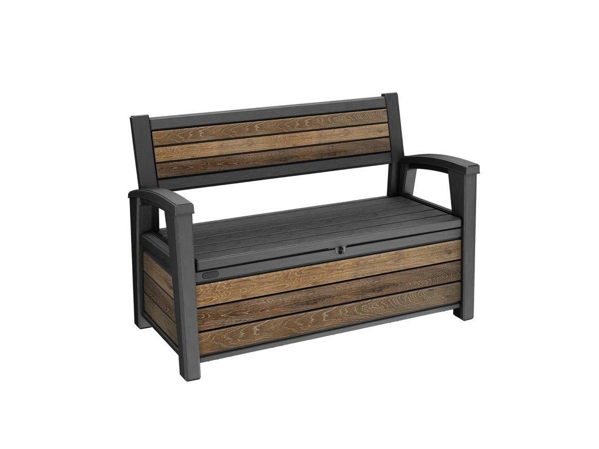 Keter Zahradní lavice Keter Deco Bench 227L - 133x61x89 cm - walnut / antracit
