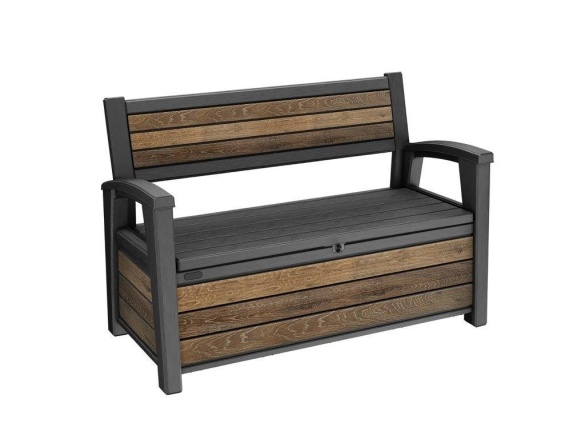 Keter Zahradní lavice Keter Deco Bench 227L - 133x61x89 cm - walnut / antracit