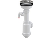 Alcadrain Dřezový sifon A446P s výpustí 115 mm, odpad 40/50 mm, s přípojkou,  A446P-DN50/40