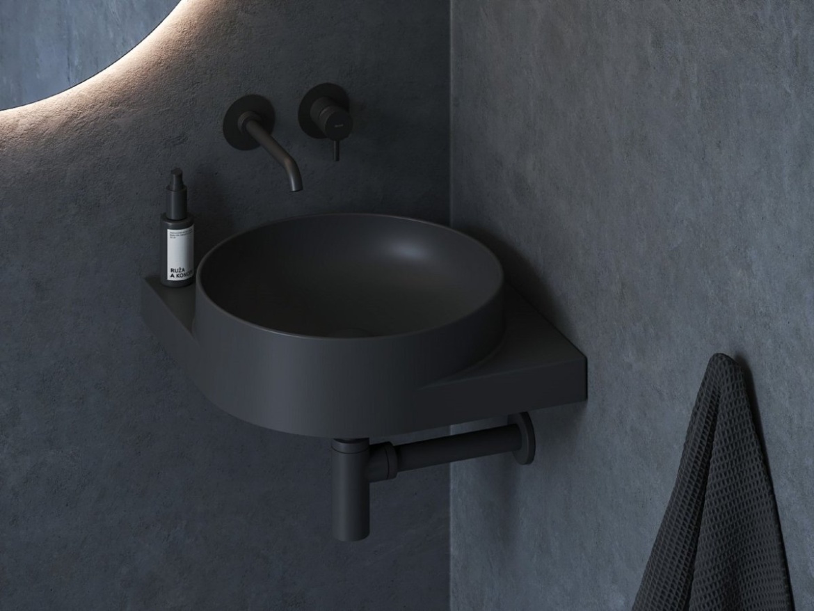 Ravak Umyvadlo Yard 45 C, bez otvoru pro baterii, bez přepadu, Deepsea Blue