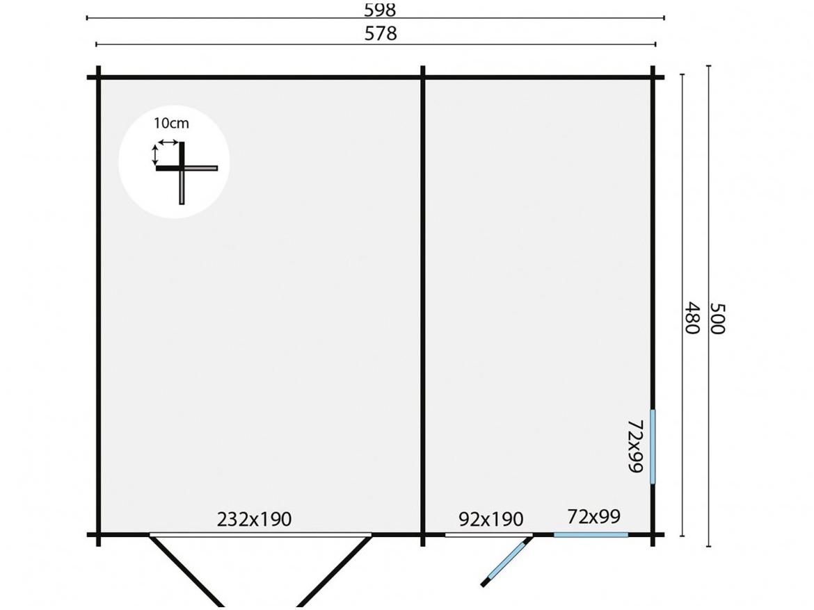 Tuindeco Moa Garage | 44mm | impregnated RCW