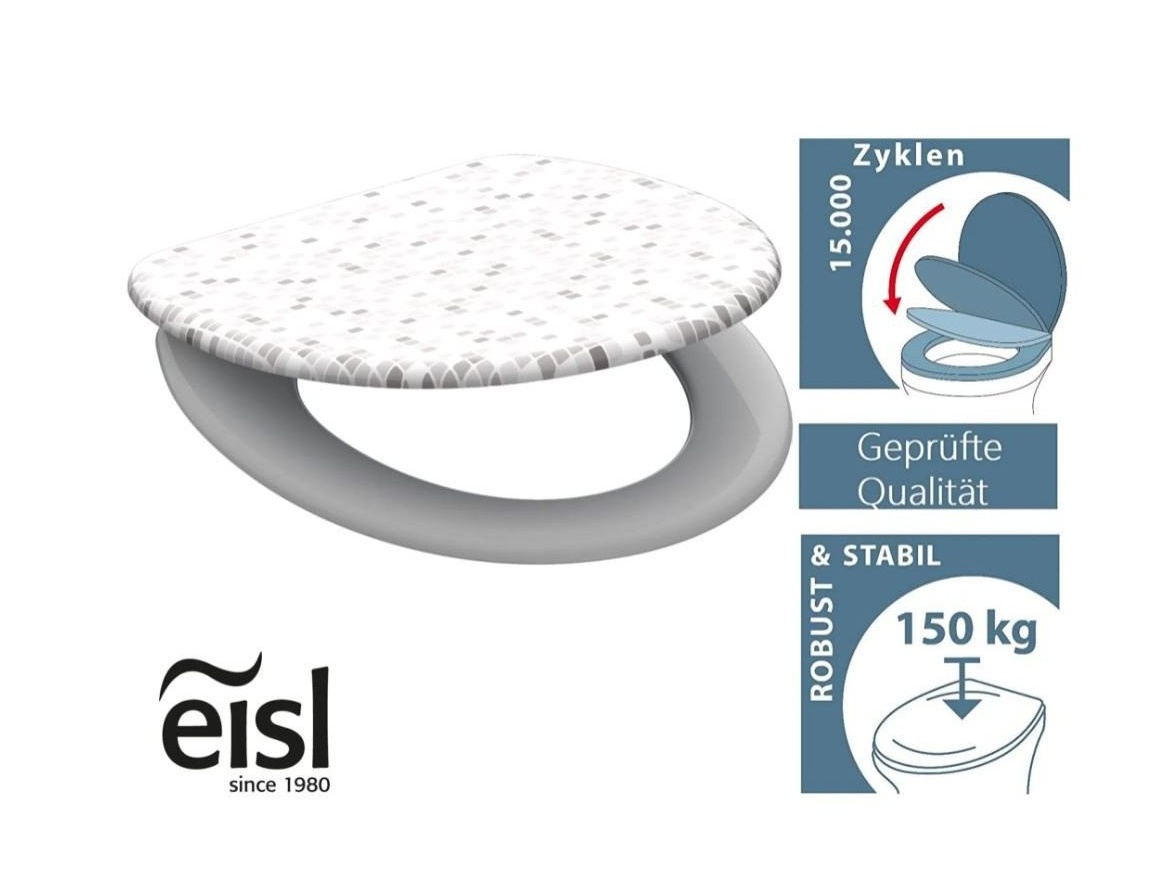 WC sedátka, záchodová prkna Schütte MOSAIK GRAU| Duroplast, Soft Close