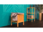 Bambusový nábytek Schütte Bambusový koš na prádlo s podsedákem ( BMBA02-WKBH )