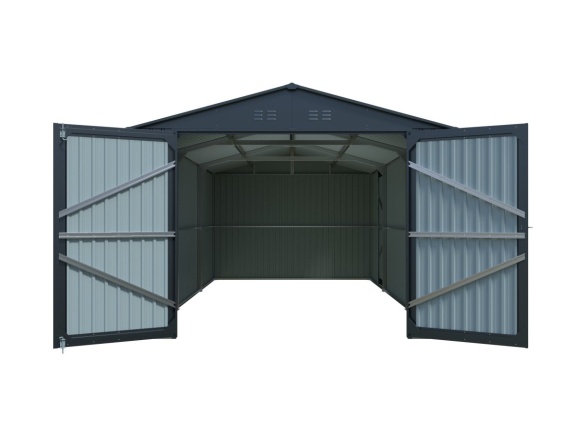 Kovová garáž 3 x 6 m se sedlovou střechou Antracit Riwall PRO RMCG 20x10 Anthracite