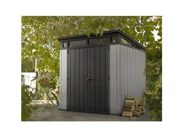 Plastový záhradný domček Keter Zahradní domek  Artisan 7x7 grafitový/šedý, s podlahou
