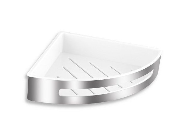 Novaservis Polička rohová sprchová Bílá/chrom, nerez, , 65579,4