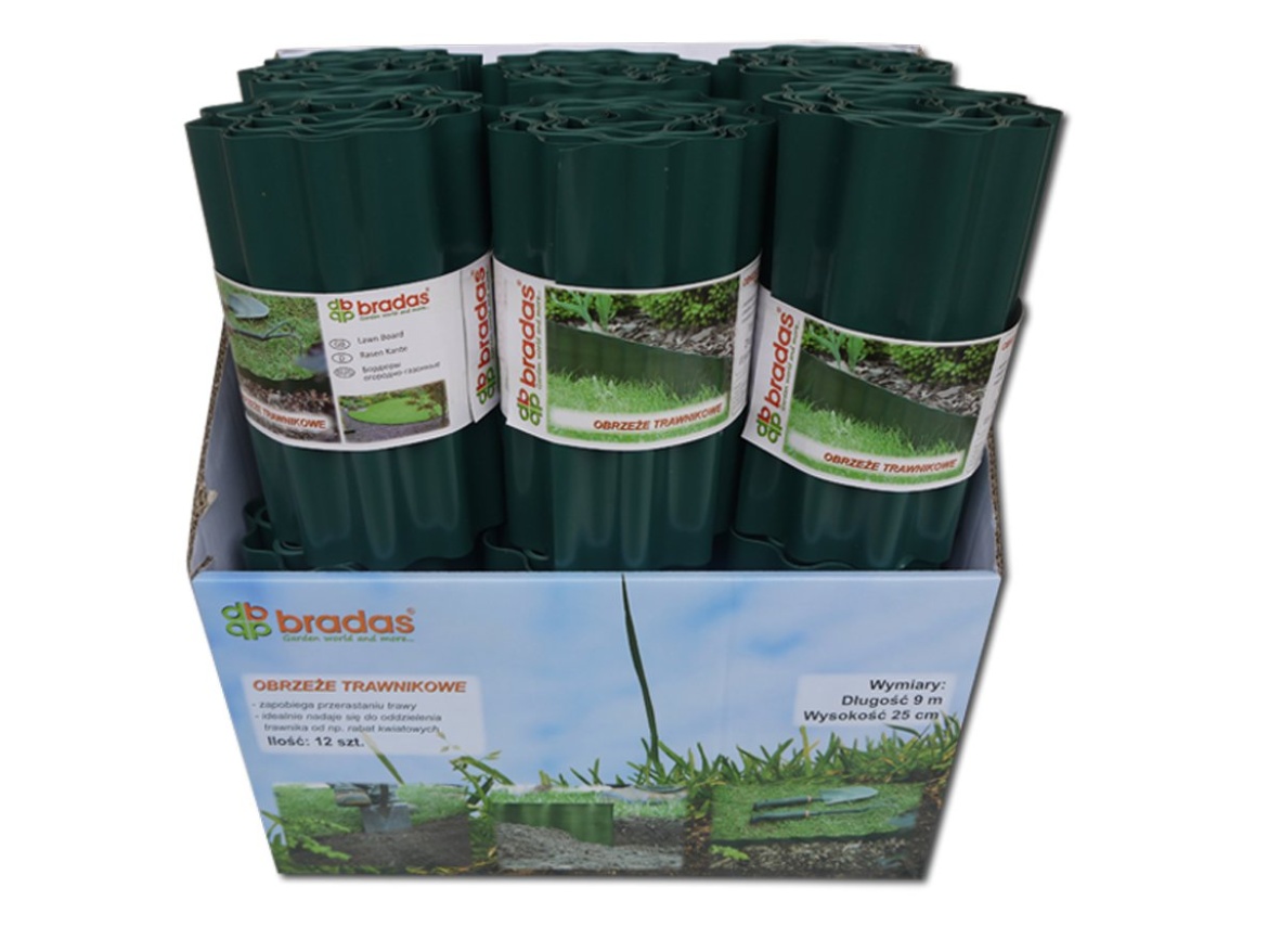 Plastový vlnitý skrytý Bradas Neviditelný obrubník Colour Box