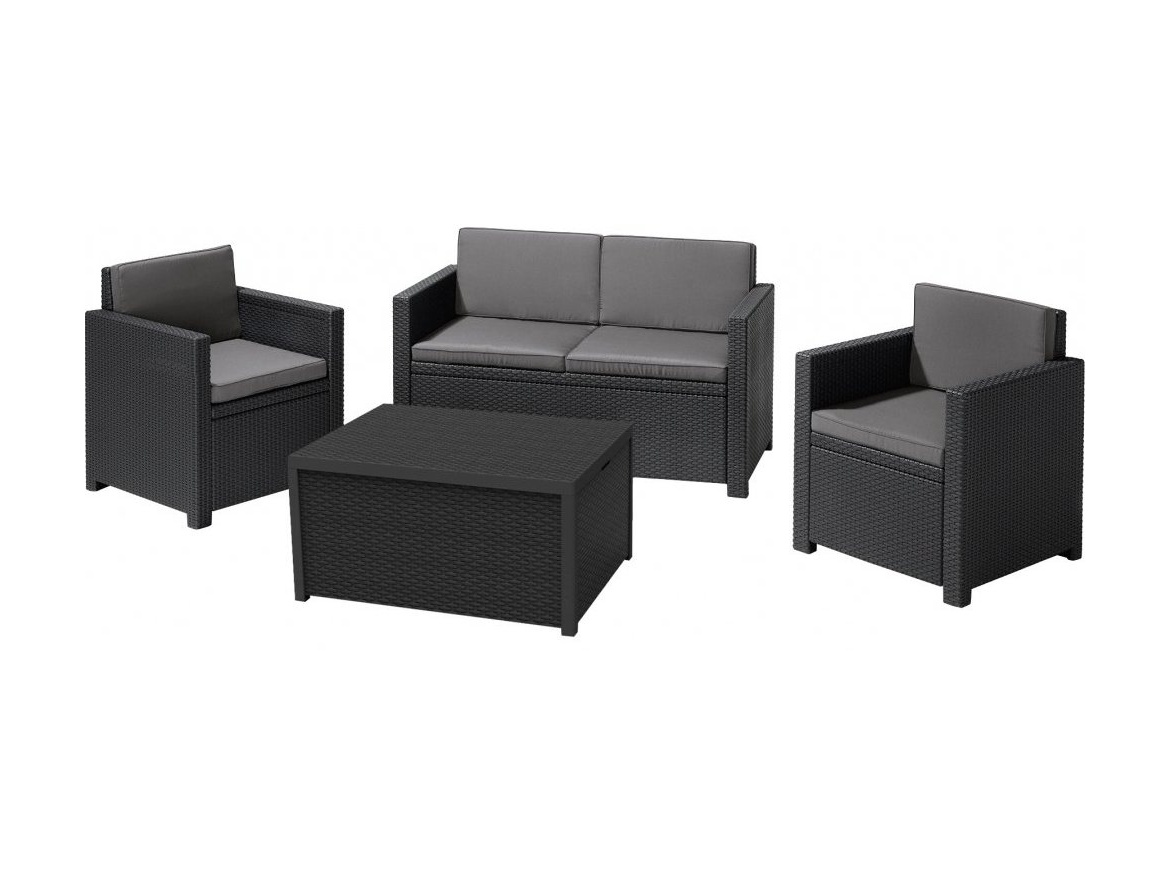 Keter Zahradní set  MONACO s úložným stolem - šedý