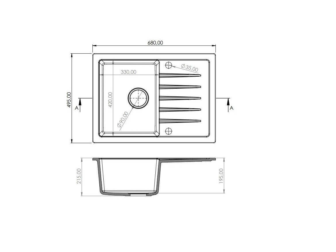 Kuchyňské dřezy Granisil Lago 680.0