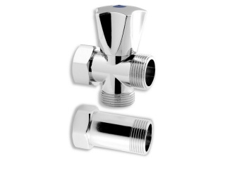 Armatury –  Novaservis Ventil rohový pračkový 3/4" x 3/4" x 3/4" s mezikusem,  Z250 (CF3019)