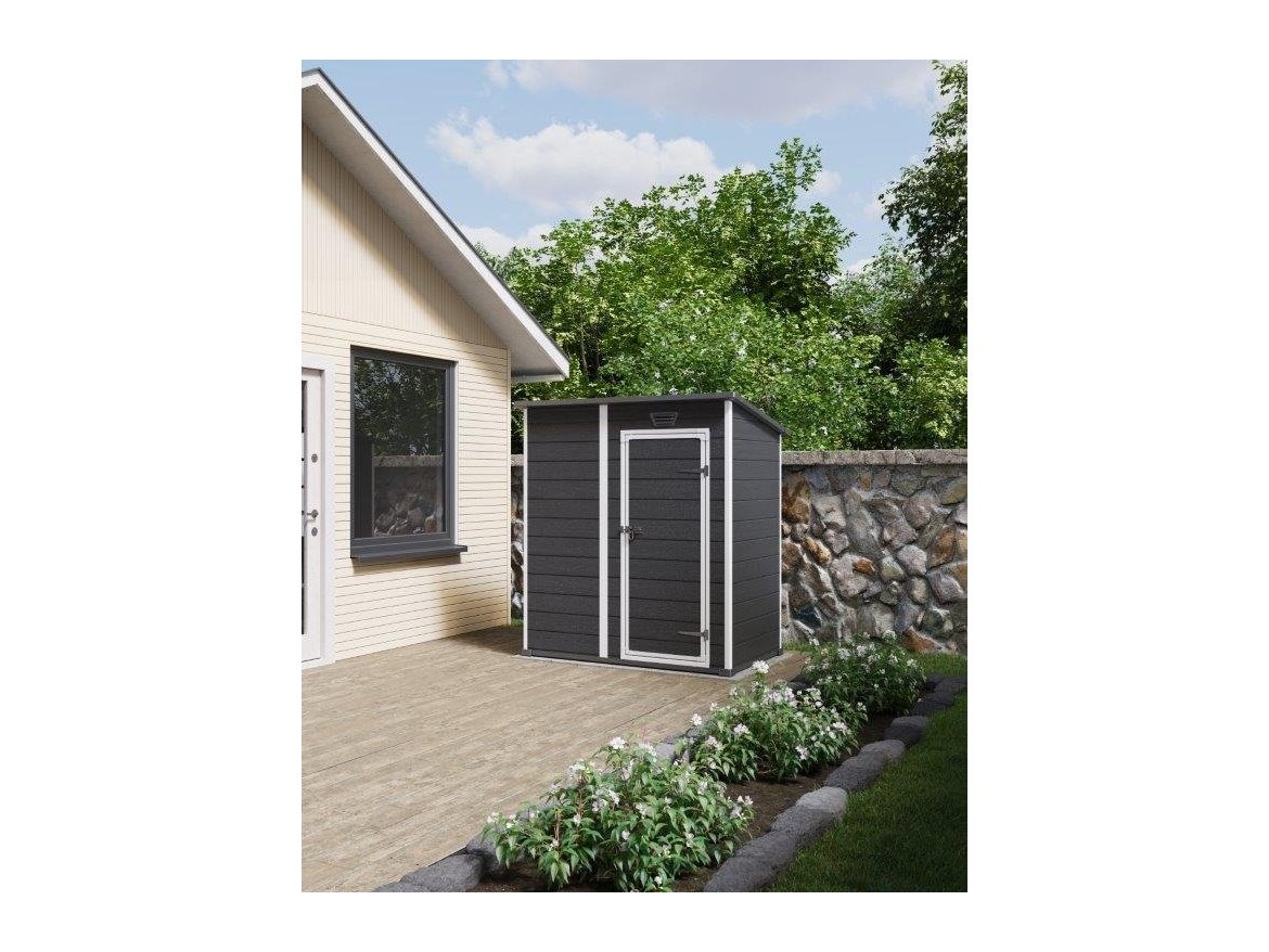 Keter Zahradní domek Keter Essential Shed 6x4 - 112 × 184 × 195 cm - tmavě šedý/bílý