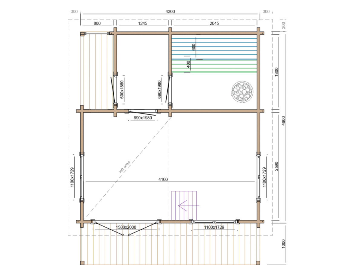 Sauna Tuindeco Kokkola 70