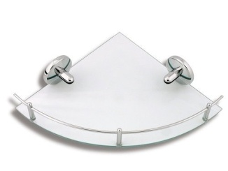 Doplňky –  Novaservis Polička rohová Metalia 1 se zábradlím , sklo/chrom, , 6158,0