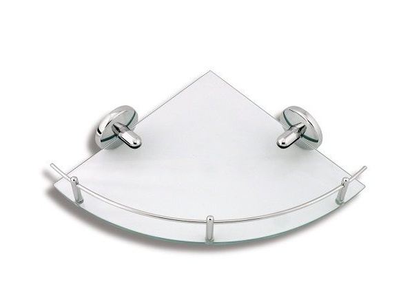 Novaservis Polička rohová Metalia 1 se zábradlím , sklo/chrom, , 6158,0