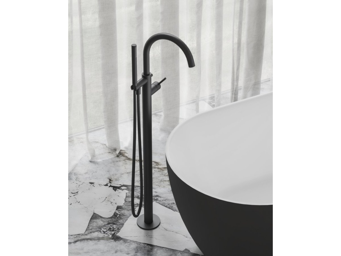 Ravak ES 080.60GLB.RB07G Vanová baterie do podlahy bez tělesa, se sprchovým setem, Gold Brushed