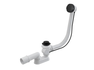 Vane a vaňové zásteny – Alcadrain Vanový sifon A55BLACK, odpad 40/50 mm, s ovládáním, černý-mat, A55BLACK
