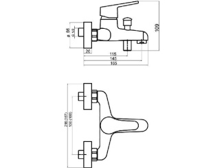 Csaptelepek – Novaservis Vanová baterie TITANIA IRIS, 150 mm, chrom, nástěnná, bez příslušenství, 94420/1,0