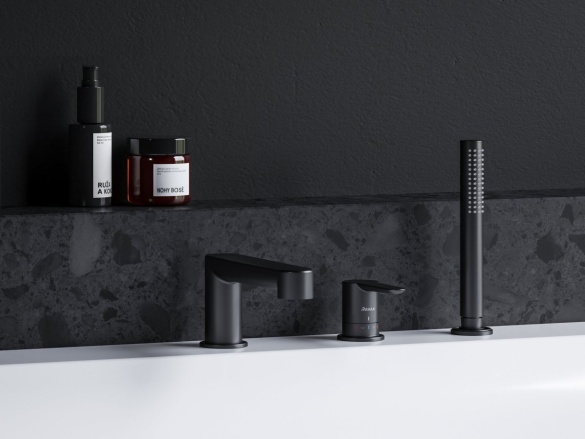 Ravak PU 026.00CR Vanová stojánková 3-otvorová baterie se sprchovým setem, chrom