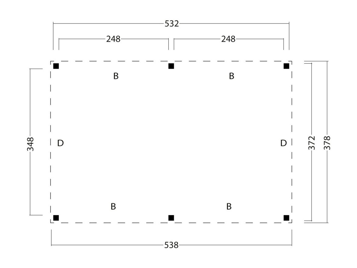 Wood flatroof base set Kiruna