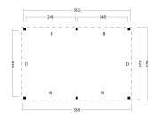 Wood flatroof base set Kiruna