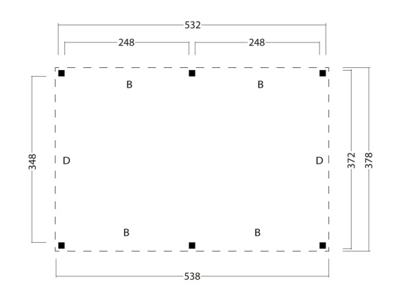 Wood flatroof base set Kiruna