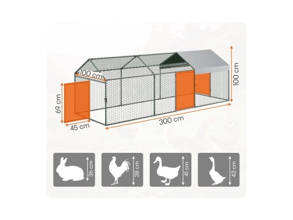 Scobax Kovový výběh - venkovní klec MRC 3x1x1 m