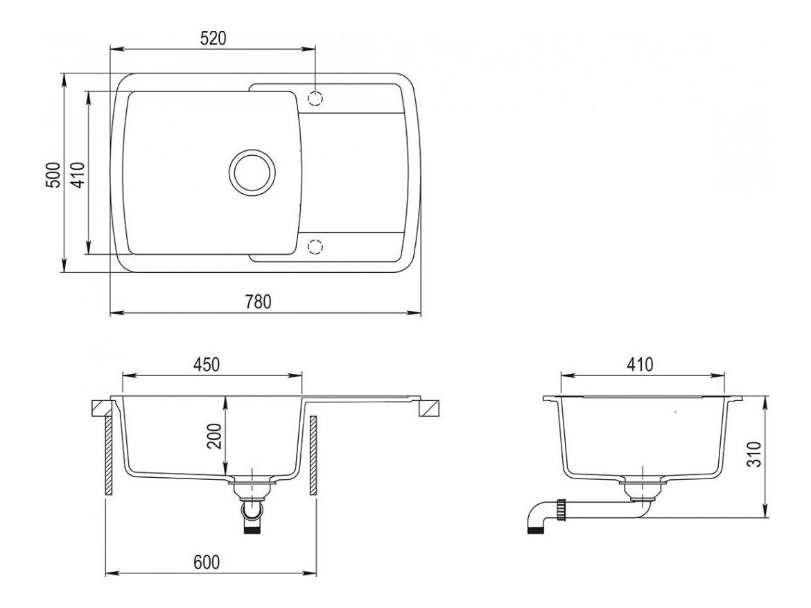 Kuchyňské dřezy Helika Lira 780.0E