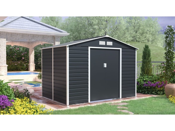 Plechový záhradný domček G21 GAH 529 - 277 x 191 cm, antracitový