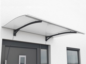 Vchodové striešky Gutta –  Vchodová strieška Guttavordach PT Secco strieborná/číra, 150 x 90 cm