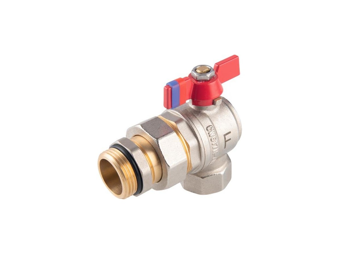 Novaservis Kulový kohout MF 1", rohový, se šroubením, motýl, voda,  KFPS3A