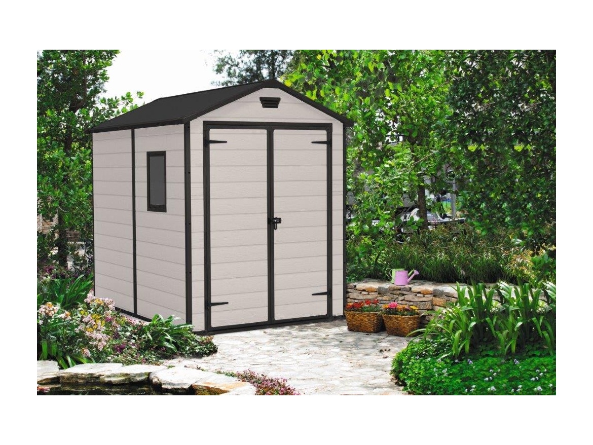 Plastový záhradný domček Keter MANOR 6 x 8 DD béžový, s podlahou