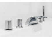 Ravak WF 025.00CR Vaňová 5-otvorová batéria na okraj vane so sprchovým setom, napúšťanie vodopád, chróm