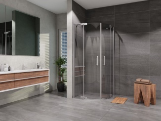 Sprchové kouty –  Lansanit Sprchový kout Brix 90 x 90 cm, sklo čiré, profil aluchrom, čtvrtkruh,  HHY99-4