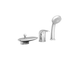 Vodovodné batérie –  Ravak RS 025.00CR Vaňová 3-otvorová batéria se sprchovým setom, vodopád, chróm