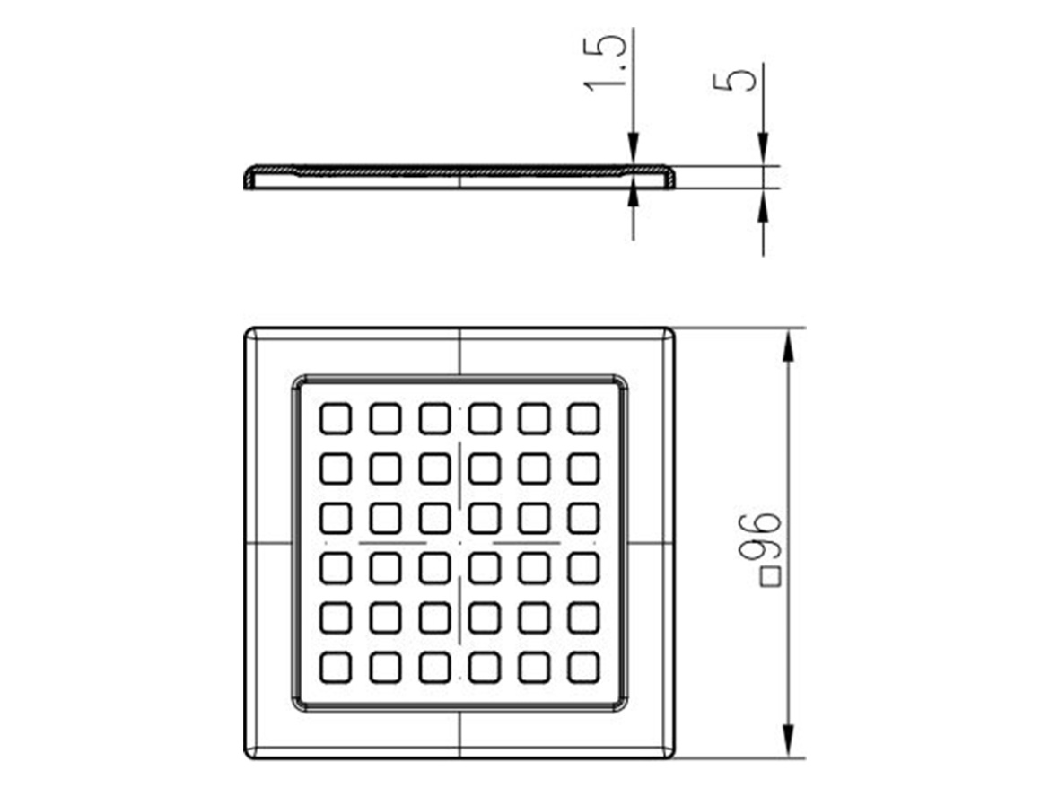 Chuděj ND-Mřížka nerez pro nástavec 100 × 100 mm