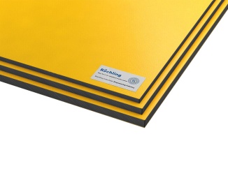 Full boards Röchling –  Desky Polystone Play-Tec Röchling 2440 mm x 1220 mm x 19 mm, žlutá / černá