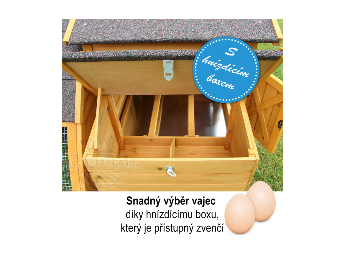 Kurník Scobax Dřevěný kurník OSLO, 1630x1550x860 mm