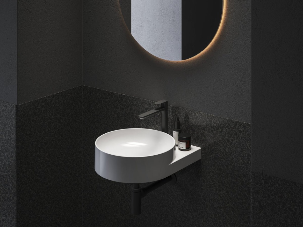 Ravak Umývadlo Yard 40, s otvorom pre batériu, bez prepadu, biela