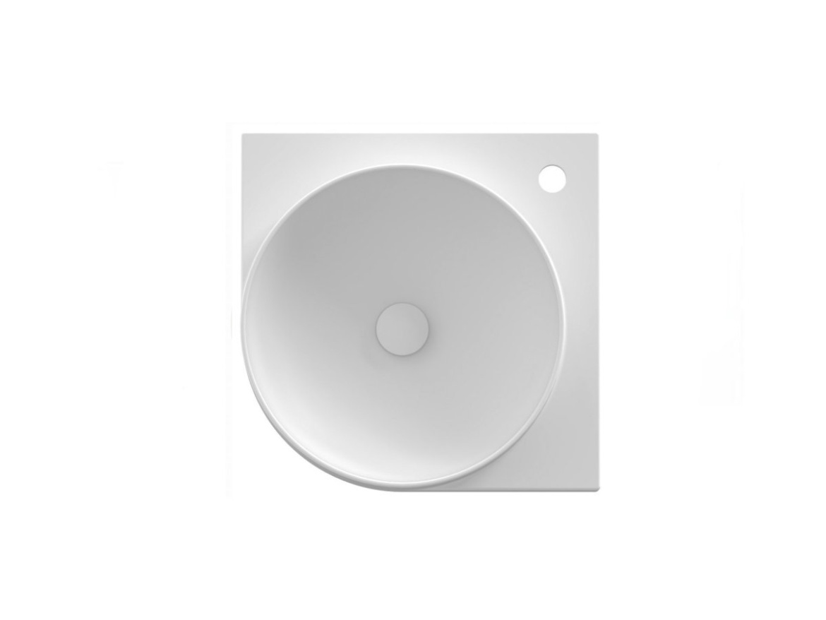 Ravak Umyvadlo Yard 45 C, s otvorem pro baterii, bez přepadu, černá matná