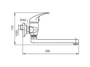 Novaservis Umyvadlová baterie Metalia 55 100 mm, chrom, nástěnná,  55077L,0