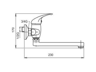 Vodovodné batérie – Novaservis Umyvadlová baterie Metalia 55 100 mm, chrom, nástěnná, 55077L,0