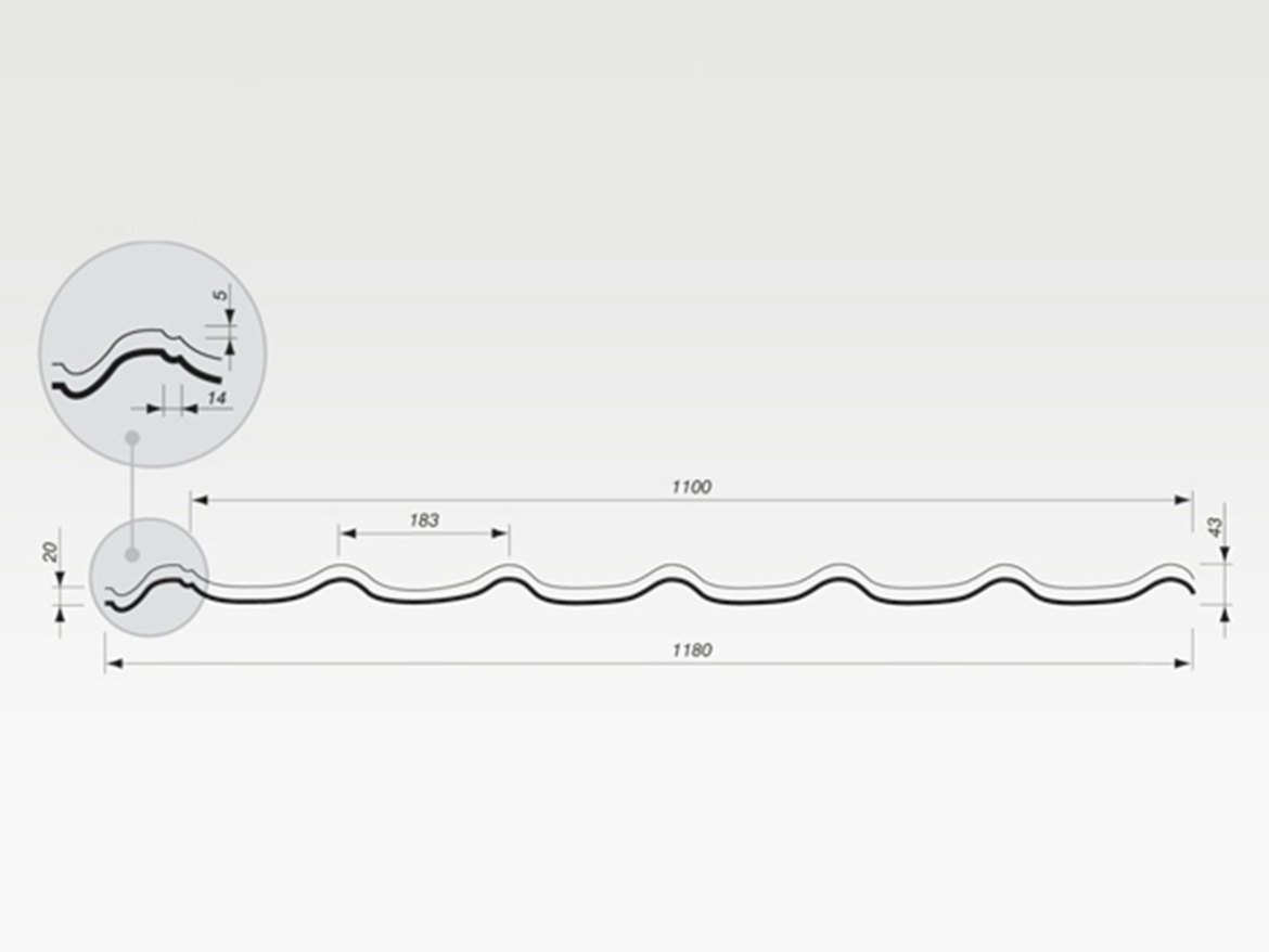 Taškový plech Budmat Sara