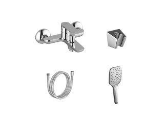 Vanové –  Ravak CL 022.00CR.+S Vanová nástěnná baterie se sprchovým setem, chrom