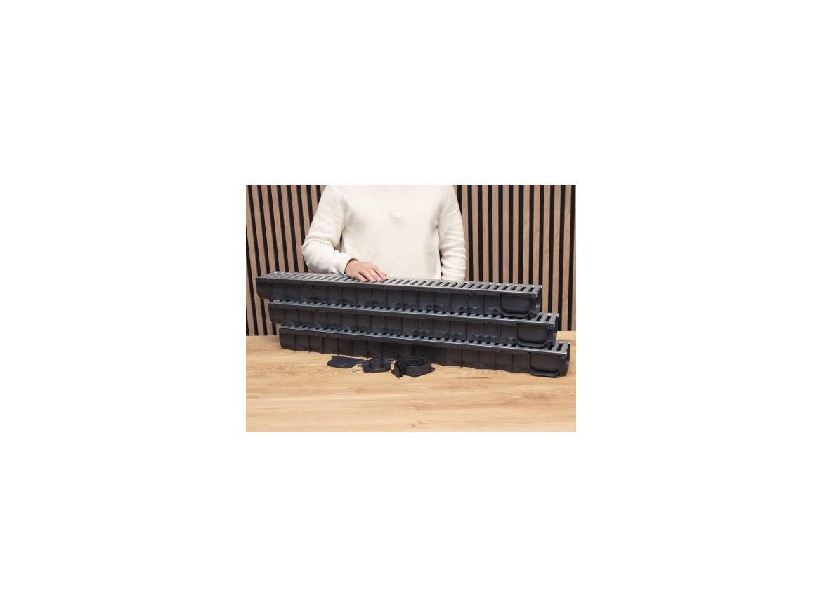 Covernit Plastový odtokový žlab A15 s pozinkovanou mříží (set 3 ks)