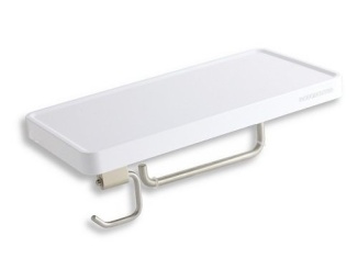 Koupelna a WC –  Novaservis Polička s držákem na WC papír Bílá/chrom s háčkem, plast, , 65540,1