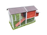 Kurník Scobax Dřevěný kurník MILÁNO RED MAXI, 2200x740x1200 mm