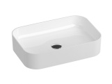 Ravak Umývadlo Ceramic Slim R 55, bez otvoru pre batériu, bez prepadu, čierna matná