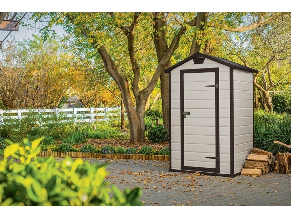 Plastový záhradný domček Keter MANOR 4 x 3 béžový, s podlahou